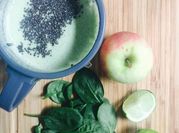 A picture of green smoothies