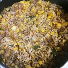 A picture of Zucchini Hamburger Skillet.