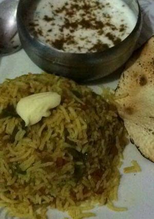 A picture of Mumbai style veg biryani.