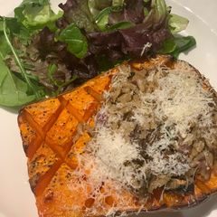 A picture of Stuffed butternut squash.