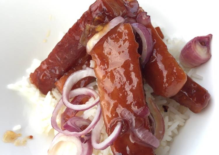 Spam And Onion In Plum Sauce
