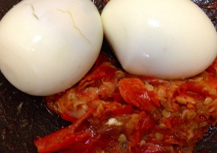 Langkah Mudah untuk Membuat Telur+sambel rebus (menu sehat)😇, Bikin Ngiler