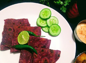 A picture of Beetroot paratha.