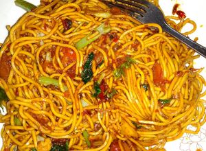 Foto resep Mie basah super pedas tanpa telur orek