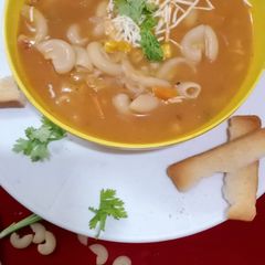 A picture of Italian macaroni soup.