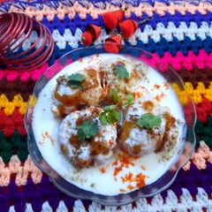 A picture of Punjabi dahi bhalla.
