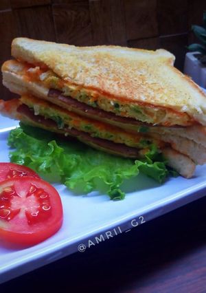 Foto resep Grilled omelette sanwich