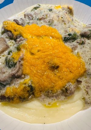A picture of Spinach with Ground Beef Bake.