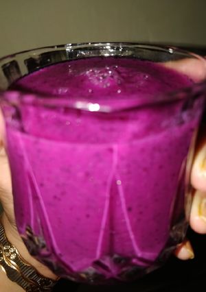 A picture of Indian black berry smoothie (jamun).