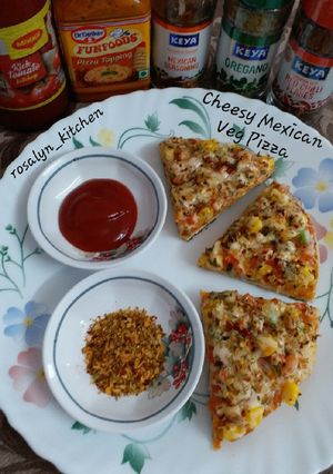 A picture of Cheesy Mexican Veg Pizza.