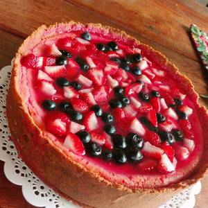 Cheesecake cocida de frutos rojos