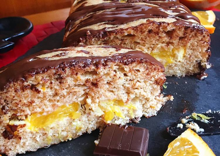 Bizcocho de naranja y chocolate al vapor con Lékué