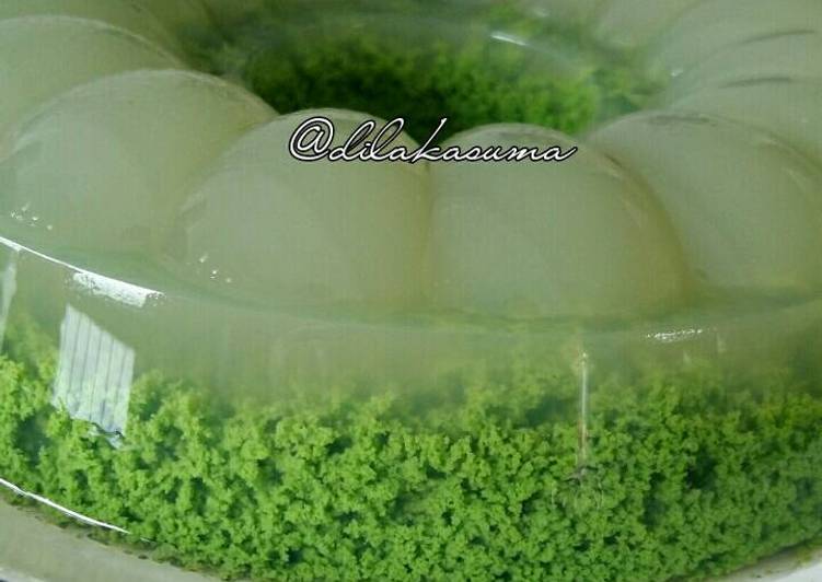 Cara buat Puding lumut resep 1 agar  Anti Gagal