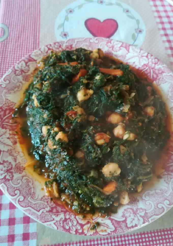 Una foto de Espinacas con garbanzos