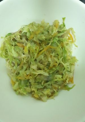 A picture of Simply delicious cabbage # My staple food contest #.