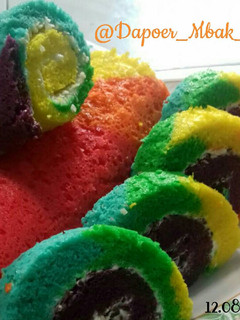 Foto resep Rainbow roll cake
