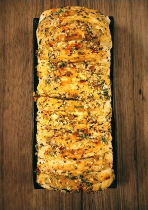 A picture of Pull apart garlic bread.