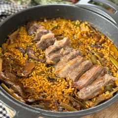 Arroz de secreto ibérico con boletus y alcachofas-レシピのメイン写真