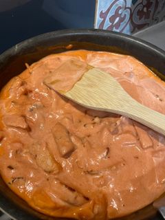 Une photo de Tagliatelles au Blanc poulet tomate