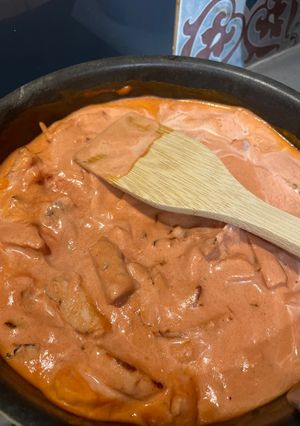 Une photo de Tagliatelles au Blanc poulet tomate
