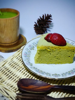 Foto resep Cheddar Cheese Cake Matcha