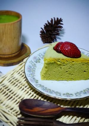 Foto resep Cheddar Cheese Cake Matcha