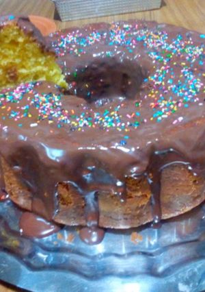 Una foto de Budín de zanahoria con cobertura de chocolate