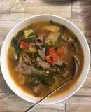 Canh cải chua nấu bò cho ngày mưa 😊