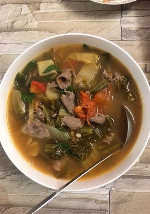 Hình của món Canh cải chua nấu bò cho ngày mưa 😊.