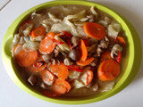 Tumis jantung ayam,wortel dan kubis