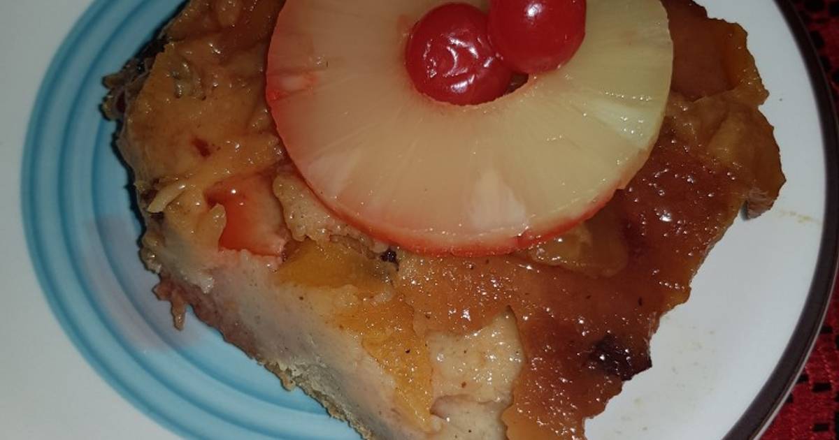 Budín de pan con piña, duraznos y almendras Receta de Yudelka Duarte ...