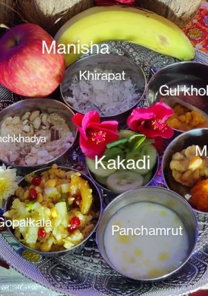 A picture of Ganesh Chaturthi Naivedya (Bhog)🌹🙏.