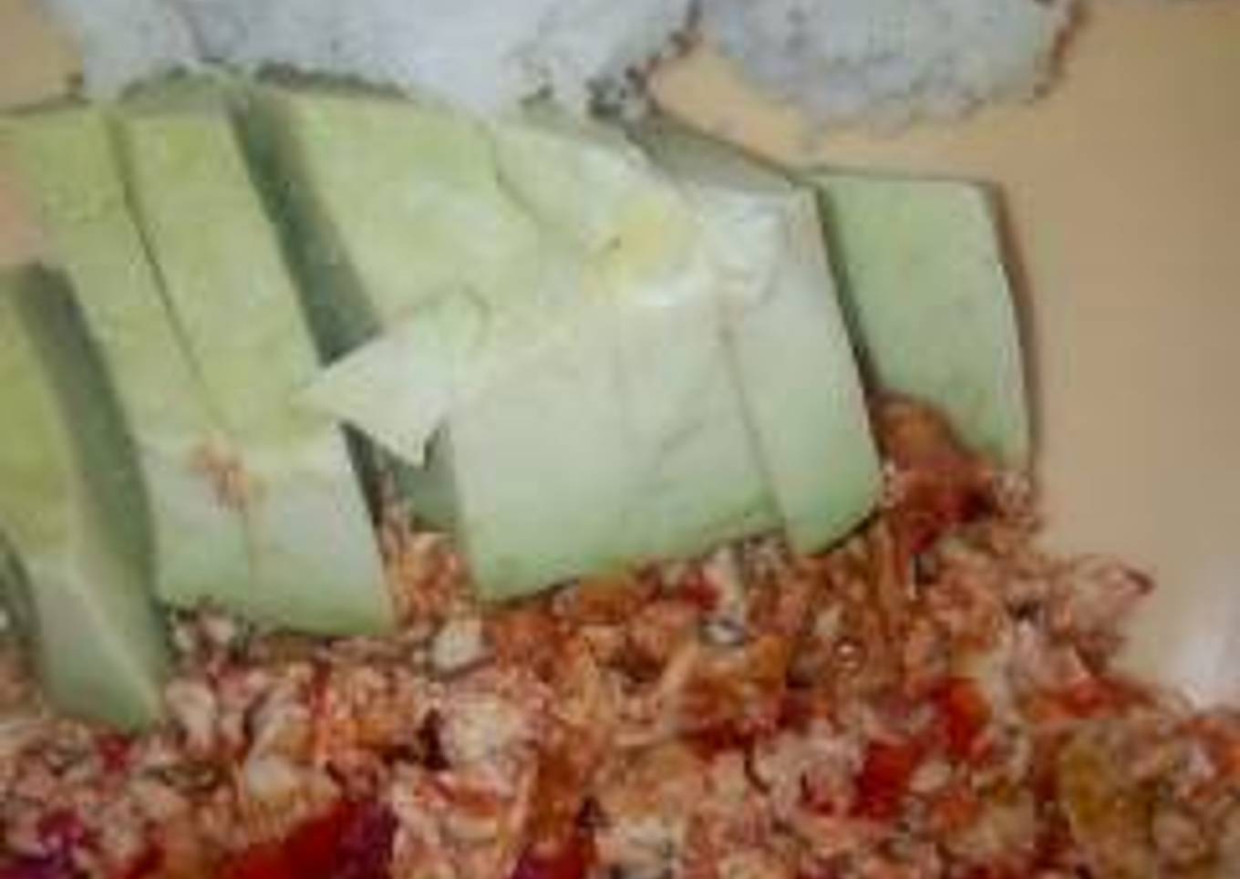 Scrambled eggs, ovacado and ugali