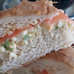 A picture of Boiled Eggy yoggy toasted baps.