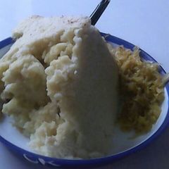 A picture of Cabbage Ugali.