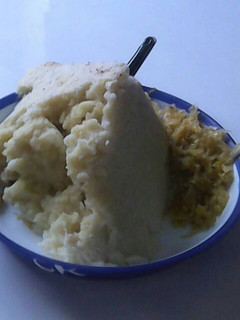 A picture of Cabbage Ugali.