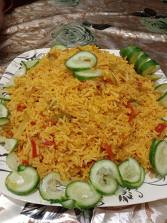 A picture of Spicy Schezwan Fried Rice 🍚🍛.