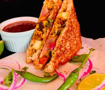 Easy Serving Recipe Paneer Tikka Sandwich Delicious Simple