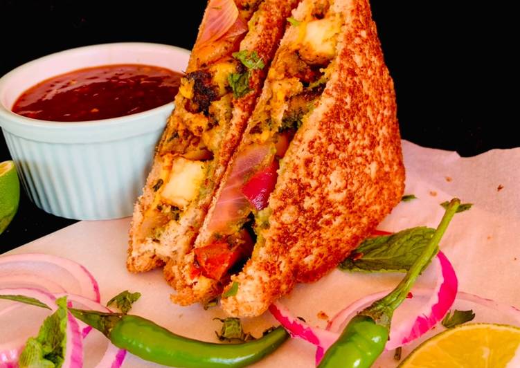 Recipe of Speedy Paneer Tikka Sandwich