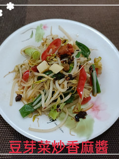 豆芽菜炒香麻醬(簡單料理) 的食譜成品照片