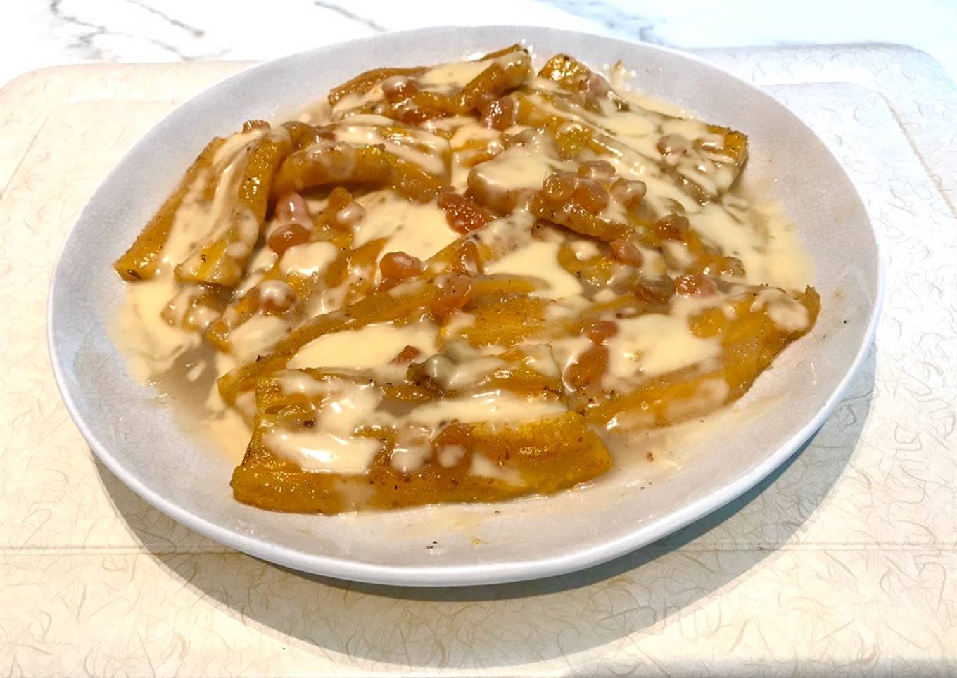 Plaintains in coconut sauce
