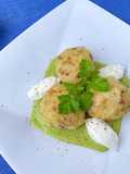 Canederli di farro con crema di piselli (ricetta senza lattosio)
