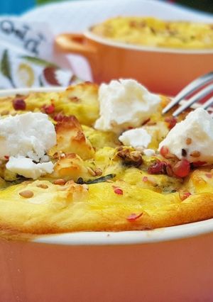 Une photo de Clafoutis courgettes et feta