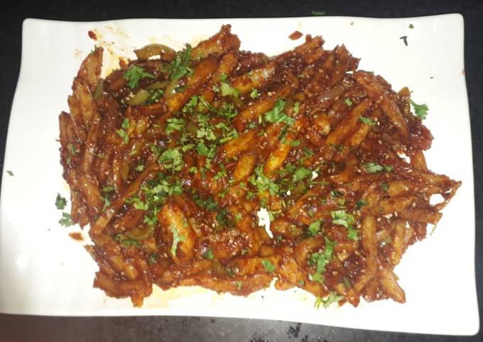 Sesame honey chilli potato