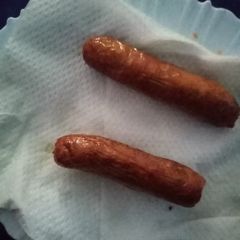 A picture of Fried sausages #recipemarathon.