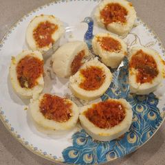 A picture of Carrot Halwa Khoa Rolls.