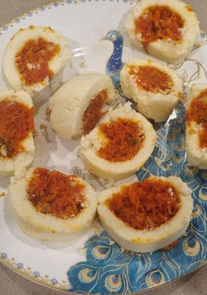 A picture of Carrot Halwa Khoa Rolls.
