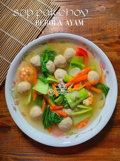Gambar Sup Pak Choy Bebola Ayam