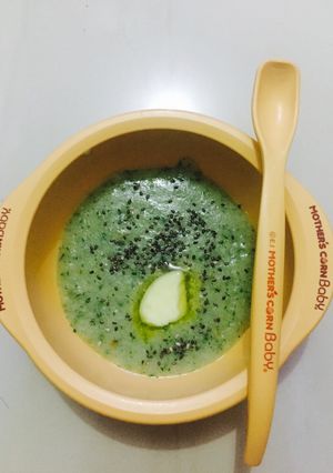 Foto resep MPASI 6m+ (Bubur saring serba hijau with chiaseed)
