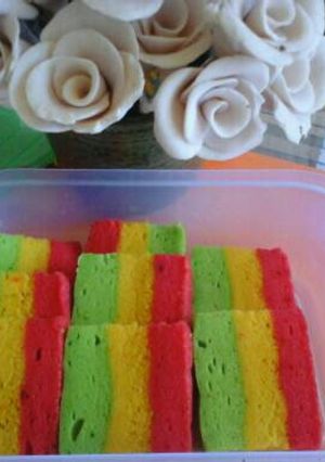 Foto resep "rainbow cake kukus" super irit cuma pake 1 telur